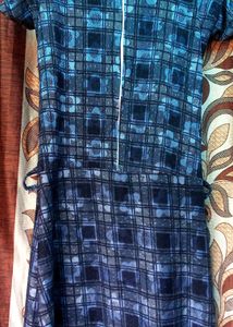 Trendy &amp; Soft Blue Plaid Dress | Back Zip | Elegan