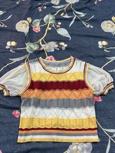 Retro Striped Knit Top