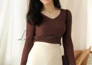 Brown Knit Top
