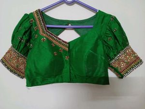 Elegant bottle Green Bridal blouse