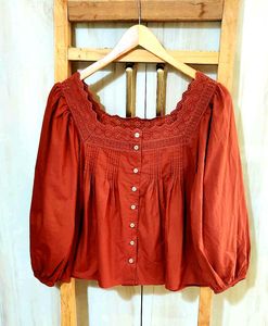 Designer Embroidery Work Cotton Top Size-42