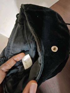 Vintage Velvet Sling Bag With Embroidery