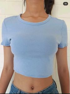 Blue ZARA Crop Top