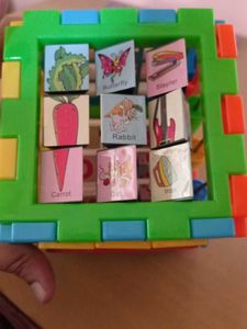 6 tile Cube Game N Alphabet Mat