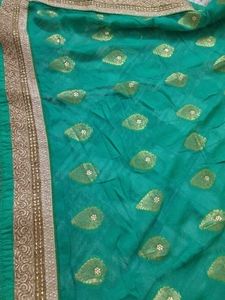 ETHNIC GREEN SAREE