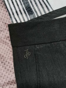 John Players Men Dark Grey Viscose Formal Trouser