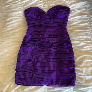 Zara Lilac Strapless Draped Mini Dress