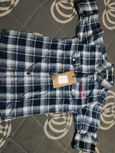 Blue Plaid Flannel Shirt For Boy