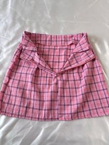 Pink Check Pinterest Mini Skirt