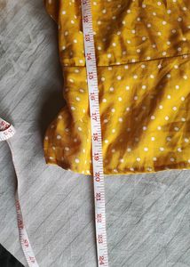 Yellow Polka Dot Wrap Top
