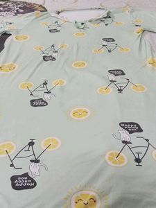Cute Lemon Print Nighty