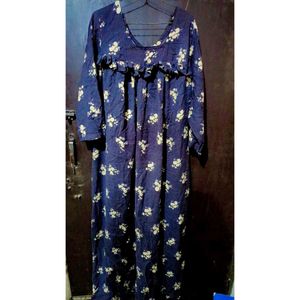 Floral Print Navy Maxi Dress