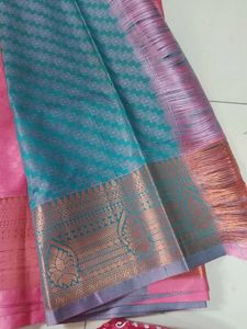 Pink Emboss Soft Silk Saree...