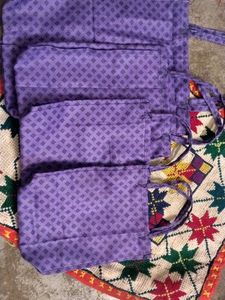 Purple Patterned Tote Bags (Set of 4)