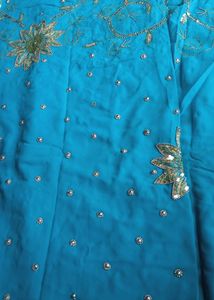 Embroidered Blue Saree