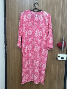 Pink Floral Print Kurta