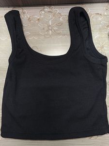 Black Ribbed Tank Top