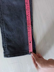 Dark Wash Split Hem Jeans