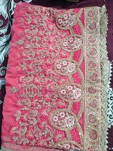 Embroidered Pink Saree