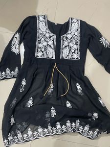 Black Lakhnavi Kurta