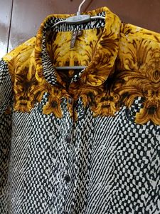Grey Golden Shirt Top
