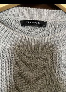 Grey Cropped Knit Sweater