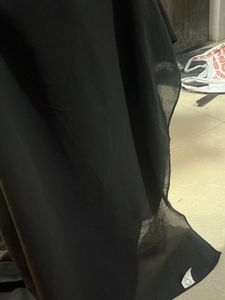 Plain Black Georgette Stole And Nosepiece