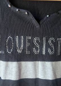 Black And Grey Winter Dress