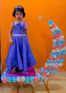 Elegant Blue Girls' Party Dress
