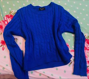 Blue Cable Knit Sweater