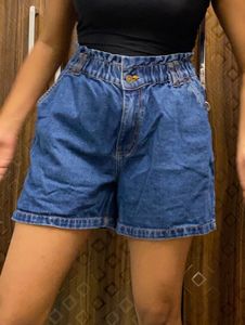 High-Waisted Denim Shorts