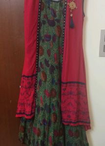 Multicolor Ethnic Anarkali Kurta Set, Size-S