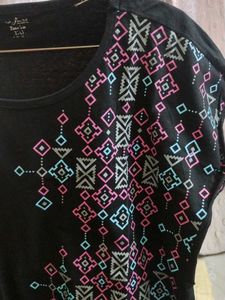 Black Graphic Print T-Shirt