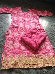 Pink Embroidery Dress With Salwar