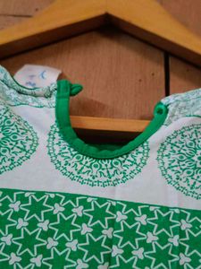 Green &amp; White Casual Dress