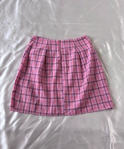 Pink Check Pinterest Mini Skirt