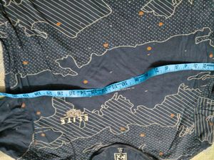 Mens Self Printed Blue T Shirt In L 40 Size