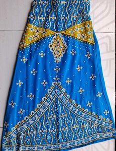 Yellow Blue Combination Lehnga choli (9 -10 years)