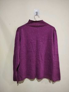 Sparkly Purple Turtleneck Sweater