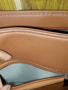 Brown Striped Tote Bag