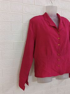 MAGENTA COLOUR GOLDEN BUTTONS