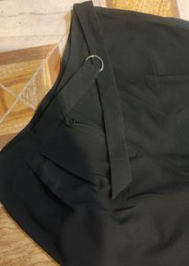 Belted Black Wide Leg Pants Premium Quality ✨