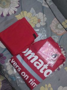 Red Zomato Rainsuit with pobile pouch New