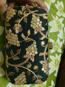 Fancy Black Clutch- Embroidery Work