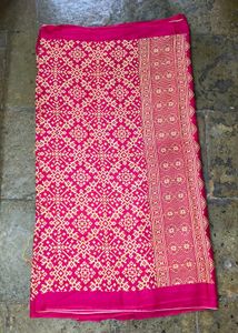 Rani Pink Printed Saree