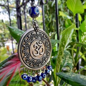 Om &amp; Evil eye Protection Metal Hanging