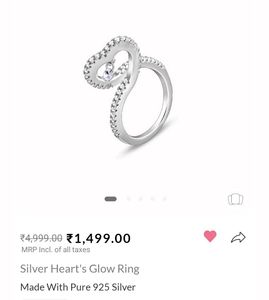 925 Real Silver Heart's Glow Ring