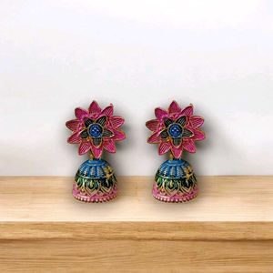 Pack Of 3 Floral Jhumka Earrings