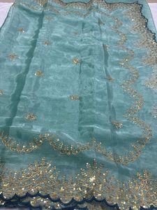 Elegant Green Embroidered Saree