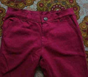Raspberry Colored Skinny Pants For Girls